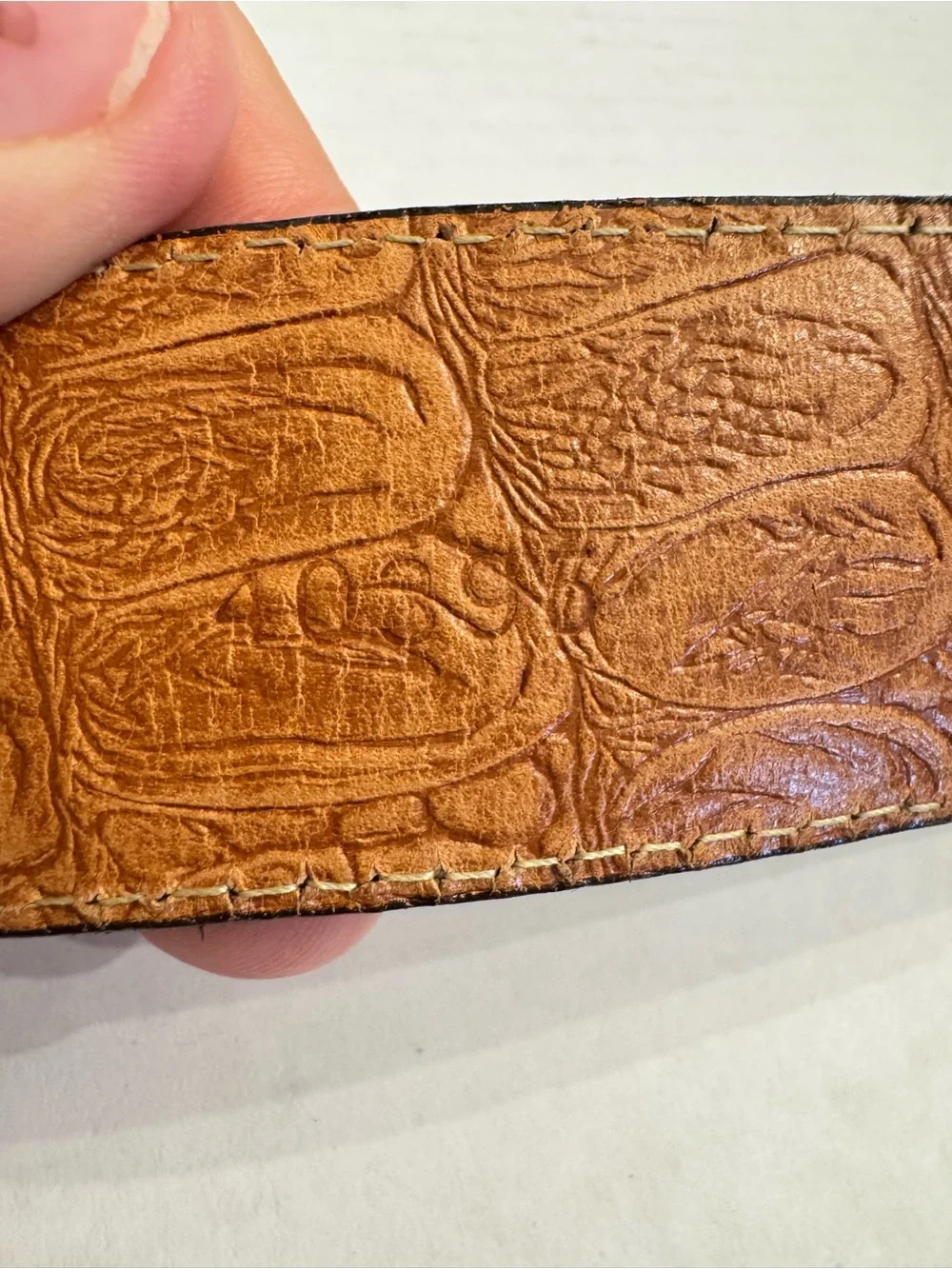 Martin Dingman Bill Water Buffalo Leather Belt Brown 30 USA Handcrafted 40395
